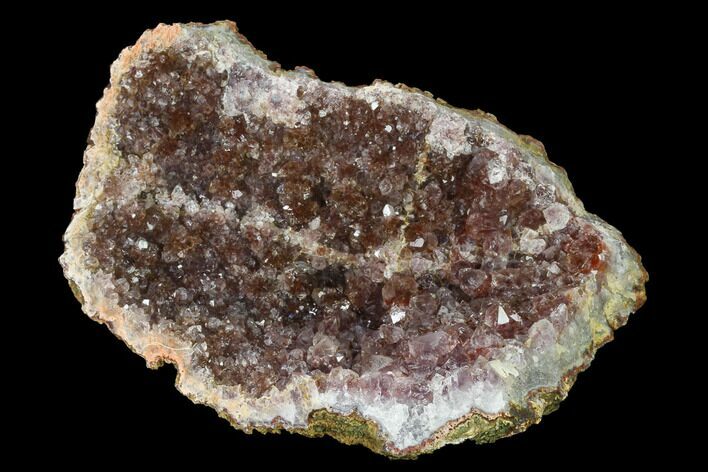 Amethyst Crystal Geode Section with Hematite Inclusions - Morocco #141783